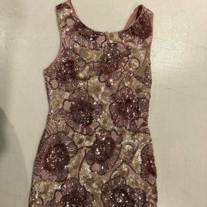 Art & Co, Rose gold and champagne pink sequin dress